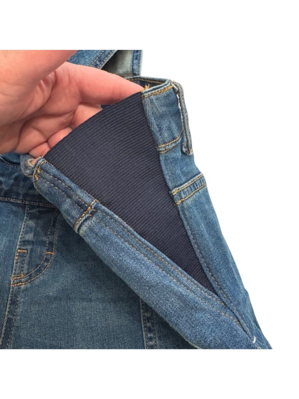 Indigo Blue 90's Style Distressed Navy Denim Y2K Dungarees Streetwear Overalls L - Picture 6 of 14